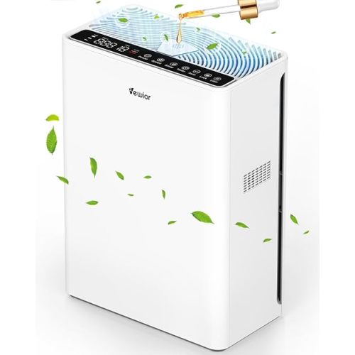 VEWIOR Air Purifiers For Home Large Room Up To 1730 sqft H13 HEPA Air Purifiers Filter With Fragrance Sponge Timer Washable Filter Cover,15 DB Quiet Air Cleaner For Pets Dander Smell Smoke Pollen