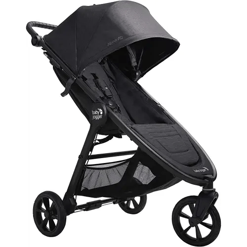 Baby Jogger City Mini GT2 All-Terrain Stroller, Black, Complete with Adjustable Handlebar, Hand-Operated Parking Brake, and car seat Adapter