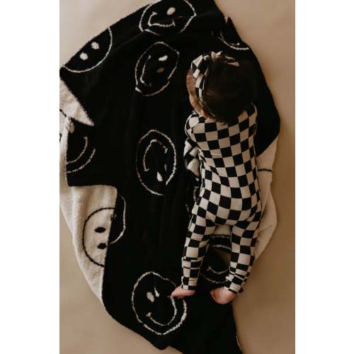 Plush Blanket | Just Smile Black & White