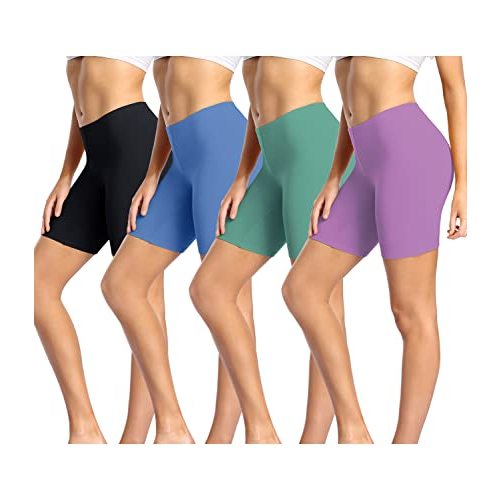 wirarpa Women's Cotton Boy Shorts Underwear Anti Chafing Soft Biker Short Plus Boy Shorts Panties 4 Pack