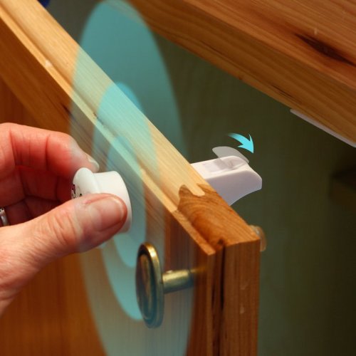 Jool Baby Products Magnetic Cabinet Locks - 12 Locks, 2 Keys & New Install Tool - Child Proof Safety Locks - Baby Proof Drawers - Easy Installation - No Tools Or Screws Needed - Jool Baby