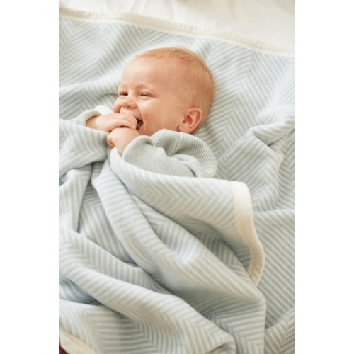 Harborview Herringbone Sky Mini Blanket