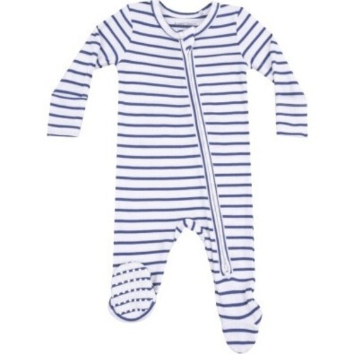 2 Way Zipper Footie, Stripe Vintage Navy - Angel Dear | Maisonette