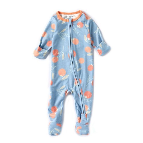 Copper Pearl Baby Girls Newborn-24 Months Clementine Long Sleeve Zip Front Footie