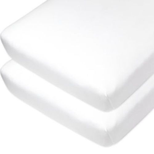 The Honest Company® 2-Pack Solid Organic Cotton Crib Fitted Sheets in White - WHITE - CRIB SHEET