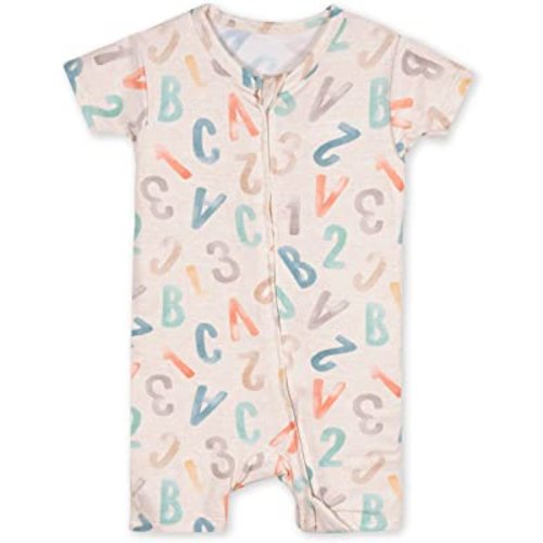 Gerber Unisex Baby Buttery-Soft Short Sleeve Romper With Viscose Made With Eucalyptus