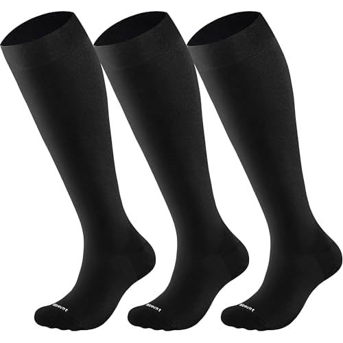 Cotton Compression Socks for Women&Men 15-20mmHg Knee High Cute Support Sock for Nurses, Pregnant Women, Travel