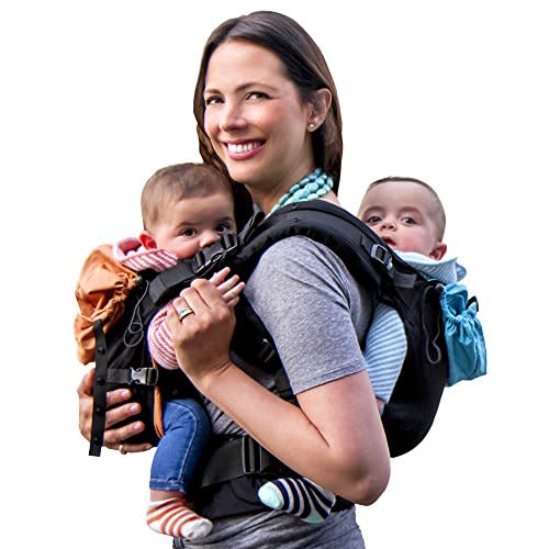 TwinGo Carrier - Lite Model - Classic Black - Works as a Tandem or Single Baby Carrier (extra straps sold separately). Adjustable for Men, Women, Twins and Babies Between 10-45 lbs