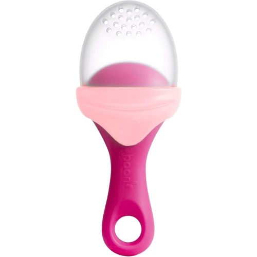 Boon Pulp Silicone Baby Fruit Feeder - Soft Silicone Baby Feeding - Fruit and Vegetable Baby Led Weaning Supplies - Baby Feeding Essentials - Pink/Blush - 1 Count