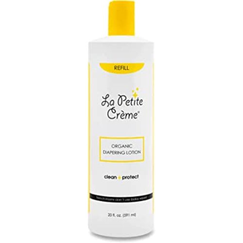 La Petite Creme French Organic Diapering Lotion - Diaper Cream Alternative to Baby Wipes - Gentle Diaper Rash Cream and Skin Cleanser with USDA Certified Organic Ingredients - Baby Essentials (20 oz)