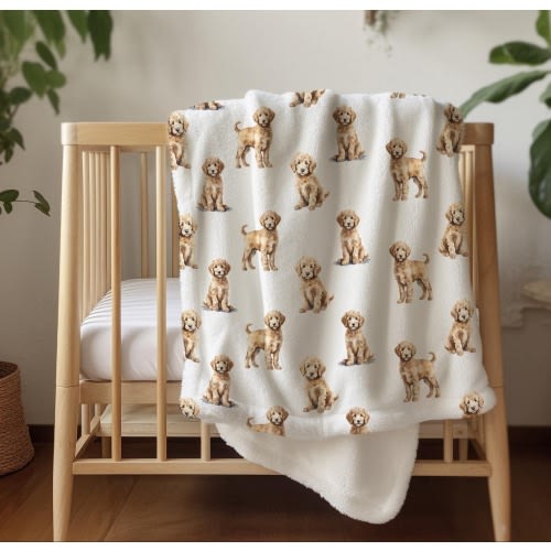 Mini Doodle Baby Blanket, Baby Gift, Golden Retriever Nursery, Dog Nursery, Dog Mom, Dog Lover Baby, Baby Shower Gift
