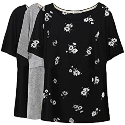 Smallshow Women's Maternity Nursing Tops Short Sleeve Breastfeeding Clothes