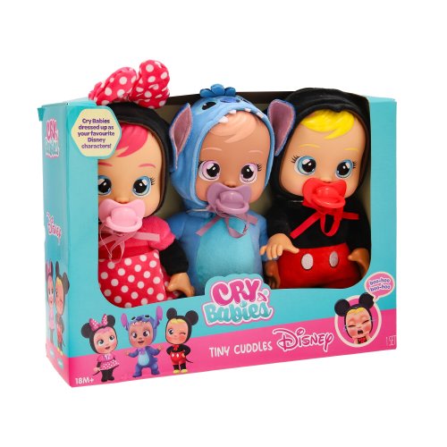 Cry Babies Tiny Cuddles Disney Edition 3pk 9-inch Baby Dolls, Ages 18+ Months