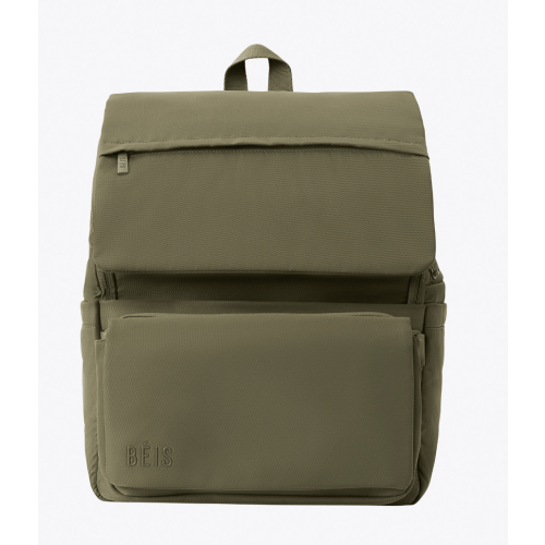 BÉIS 'The Ultimate Diaper Backpack' in Olive - Green Backpack Diaper Bag