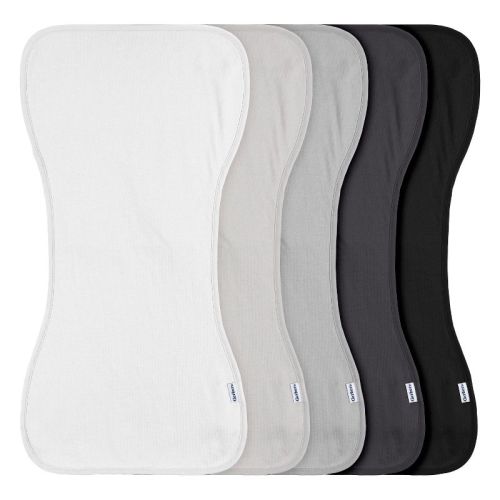Gerber Baby Neutral Burp Cloths - White Black - One Size Fits Most - 5-Pack
