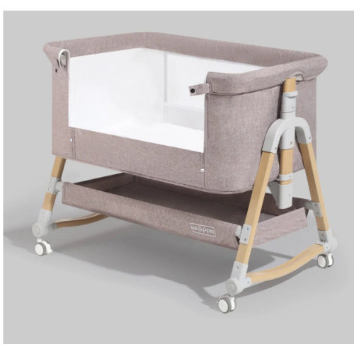 HARPPA Cuddly 3-in-1 Baby Bassinet Bedside Sleeper for Reflux | Attaches to Bed, Adjustable 5 Heights, Non-Toxic & CPSC Certified | Sturdy Aluminum Frame, Portable Wheels, Tool-Free Setup, Gentle Rocking | Perfect for Newborns, Infants, Small Spaces & Saf