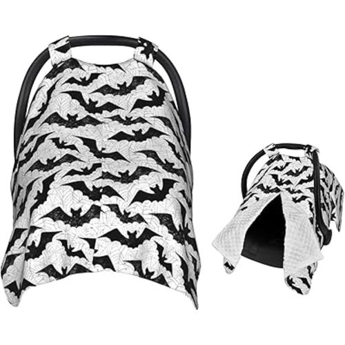 Black Bat Baby Car Seat Canopy Nursing Cover for Newborn Car Seat Breastfeeding Covers Blanket Newborn Shower Gift