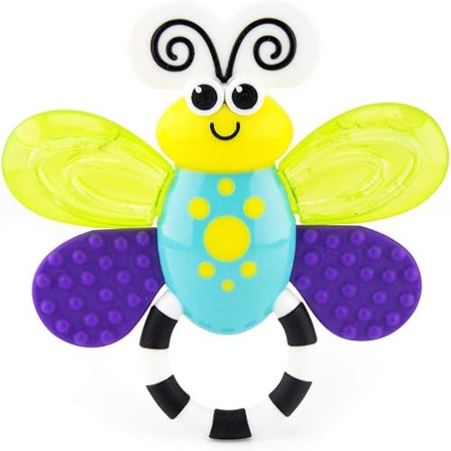 Sassy Flutterby Teether | Water-Filled Teether Soothes Gums | Variety of Textures Massage Gums | For Ages 3 Months and Up (80106)