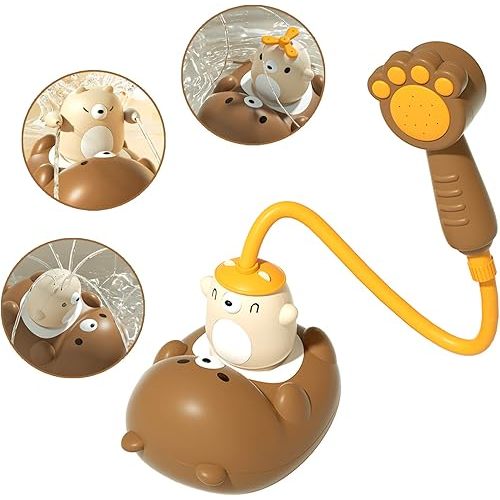 Bath Toys for Toddler 3-4 Years, 5 Modes Baby Bath Shower Sprayer for 1 2 Year Old, Bear Sprinkler Bathtub Toy with Shower Head for Boys Girls Ages 4-8 Gifts