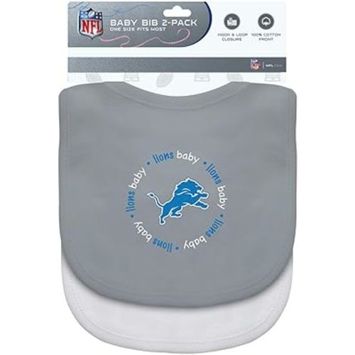Baby Fanatic NFL Detroit Lions 2-Pack Bibs, One Size, Team Color