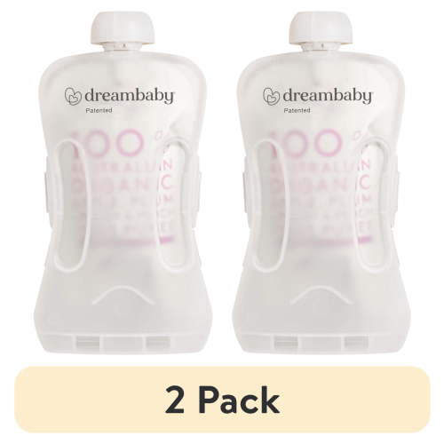 (2 pack) Dreambaby Pouch Pal Self-Feeding Baby Food Pouch Holder - No Squeeze, No Spill, No Mess Reusable Container for Baby Led Weaning