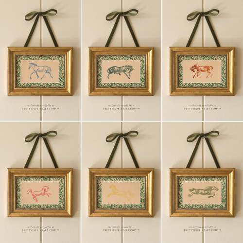 Horse Art (all colours) | Gold Frame