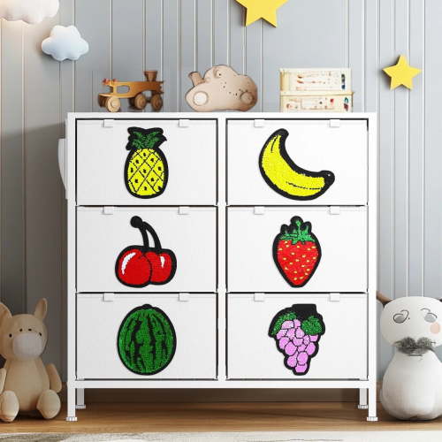 Koligey 31.5'' Dresser Baby Kids Style with Funny Sequins Fabric Bins