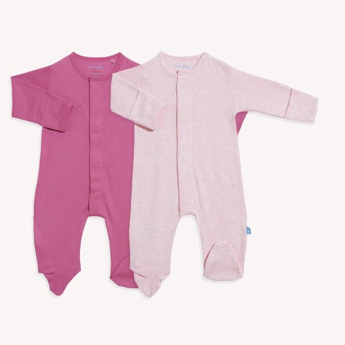 soft rose organic cotton magnetic footies | 2 set – Magnetic Me
