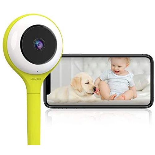 Lollipop Monitor de vídeo para bebé con cámara y audio, monitor de cámara para bebé con detección de llanto y conversación de dos vías hacia atrás, monitor de vídeo para bebé, monitores de bebé es un regalo ideal para baby shower (pistacho)