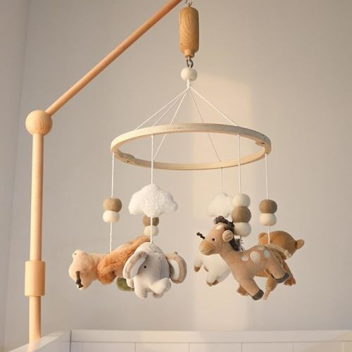 The Peanutshell Safari Crib Mobile, Jungle Animal Nursery Decor