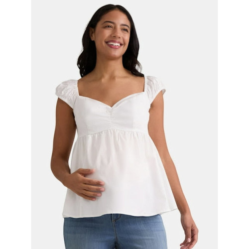 Time and Tru Women’s Maternity Babydoll Top with Cap Sleeves