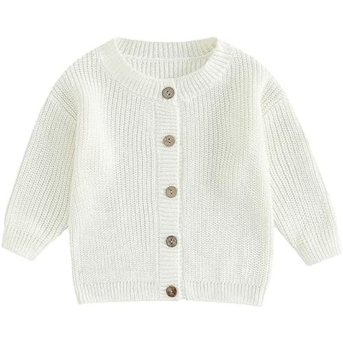 Newborn Baby Girl Boy Cute Long Sleeve Button Up Cardigan Toddler Knit Sweater Infant Fall Winter Clothes