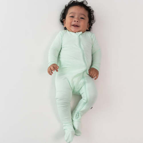 Zippered Footie in Mint