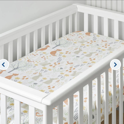 Forest Animals Classic Cool Organic Cotton Percale Fitted Crib Sheet