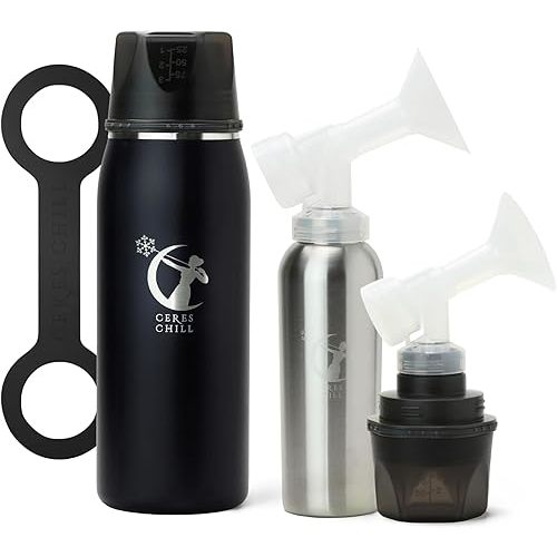 Ceres CHILL OG+ Breastmilk Chiller/Warmer – 12–38oz Portable Breast Milk Cooler, Two Chilling Options & More Capacity – Pump Compatible Container - Little Black Dress