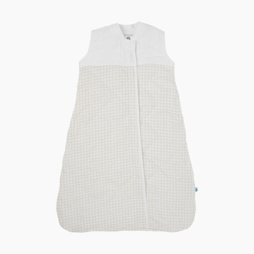 Little Unicorn Cotton Muslin Quilted Sleep Bag - Tan Gingham, Small