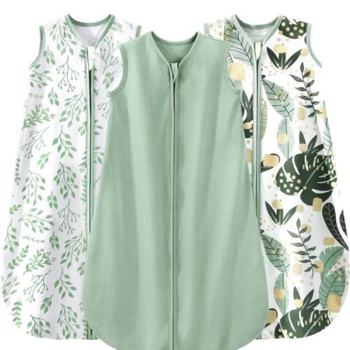 Yoofoss Baby Sleep Sack 0-6 Months Wearable Blanket for Babies 100% Organic Cotton 2-Way Zipper TOG 0.5 Toddler Sleeping Sack 3 Pack, Sleep Sacks