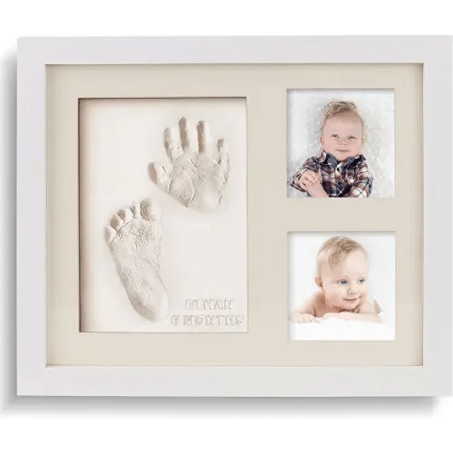 Bubzi Co Baby Footprint Kit, Baby Foot and Hand Print Kit, Baby Keepsake Frame, Nursery Pictures Frames, Hand Print Mold Kit, New Mom Gifts, Baby Newborn Essentials Must Haves, Baby Shower Gifts