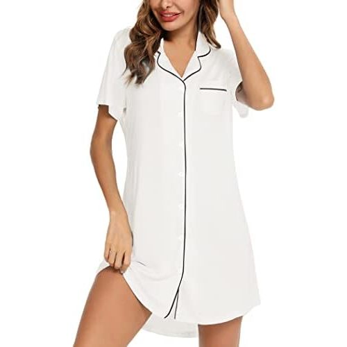 Leikar Maternity Nightgown For Women Nursing Pajamas Long Sleeve Sleepshirt