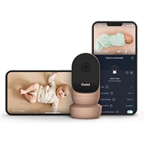 Owlet Cam 2 - Smart Baby Monitor Camera - Stream Secure HD Video and Audio with Night Vision, 4X Zoom, Wide Angle View and Sound, Motion and Cry Notifications - Dusty Rose
