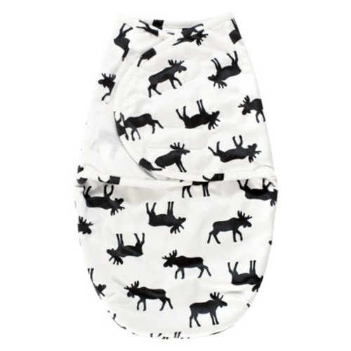 Hudson Baby Infant Boy Plush Faux Fur Swaddle Wrap, Moose, 0-3 Months