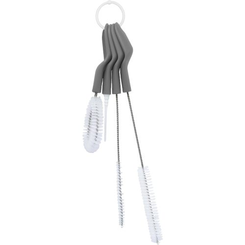 Full Circle Little Sipper Bottle and Straw Detail Cleaning Brush Set, One Size, Grey