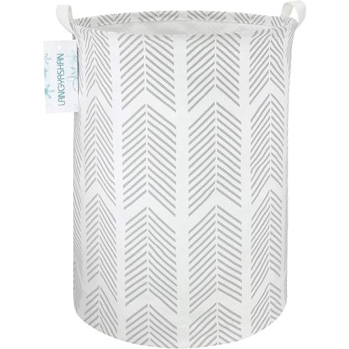 LANGYASHAN Laundry Basket Canvas Fabric Collapsible Organizer Basket for Storage Bin Toy Bins Gift Baskets Bedroom Clothes Children Nursery Hamper (Arrowhead)