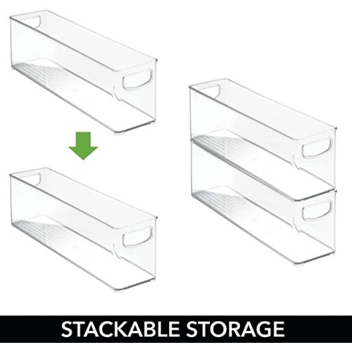 mDesign Plastic Long Stackable Storage Organizer Container