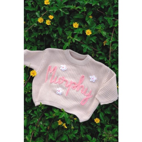 Custom Name Baby Sweaters | Personalized Hand Embroidered Name Baby Sweaters | Unique Baby Sweater | Baby Boy Name Sweater |Baby shower gift