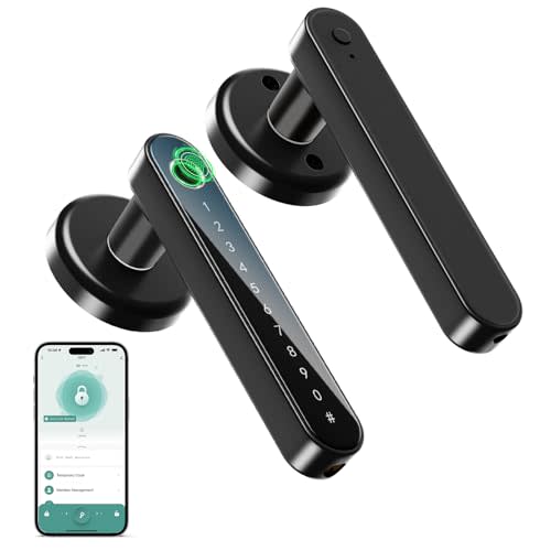 IRONZON Fingerprint Door Lock Smart Door Lock with Keypad Keyless Entry Door Lock with Handle for Home Hotel Office Apartment Bedroom