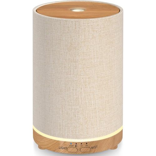 URPOWER 100ML Essential Oil Diffusers for Home with Linen Cover 7 Color Changing Lights, Timer & Auto-Off Scent Diffuser Oil Machine Humidifier Aromatherapy Air Diffusers for Bedroom, Office