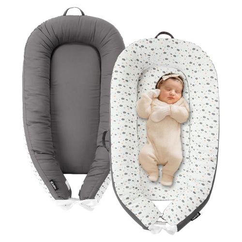 JOLLITO Baby Nest Cover for Baby Girls & Boys, Infant Lounger, Newborn Essentials for Baby 0-12 Months, 100% Cotton Breathable, Portable Travel, Babies Essentials Gifts
