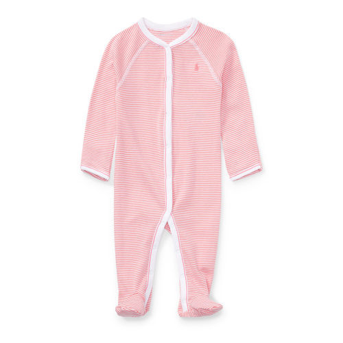 Ralph Lauren Striped Cotton Footed Coverall 3 months