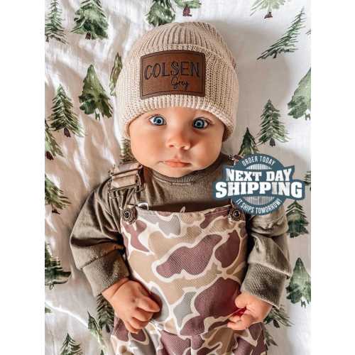 Personalized Infant & Toddler Ribbed Printed Name Beanie